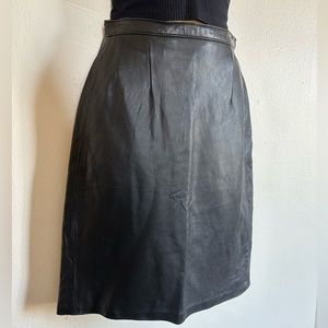 Vintage 1960s genuine leather pencil skirt